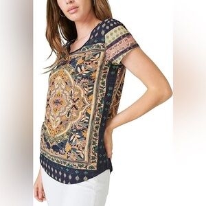 Lucky Brand Women's Persian Carpet Tee Large​​​​​​​​​​​​​​